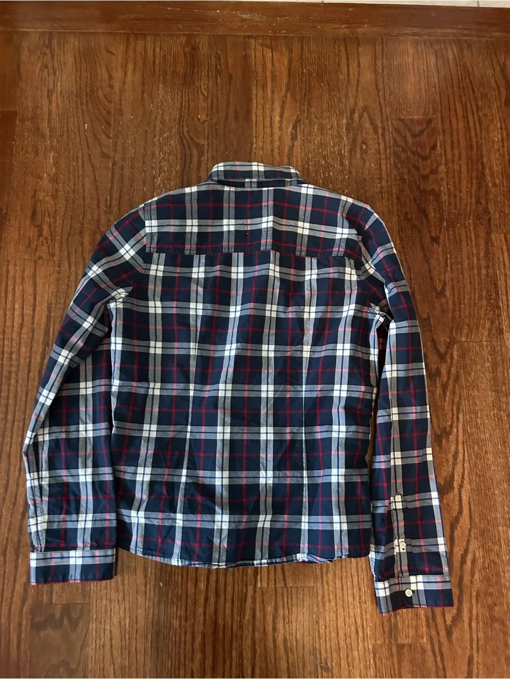 Hollister Navy Plaid Button-Down with Red & White Stripes - Picture 3 of 5